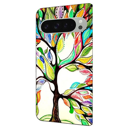 For Google Pixel 9 Pro XL Case Pattern Printed Protective Cover TPU+PU Leather Flip Phone Case