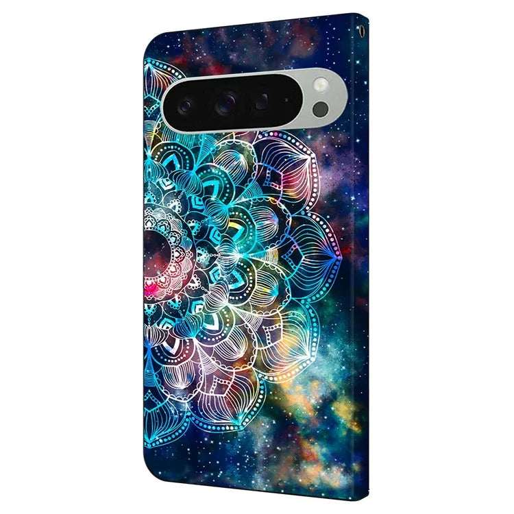 For Google Pixel 9 Pro XL Case Pattern Printed Protective Cover TPU+PU Leather Flip Phone Case