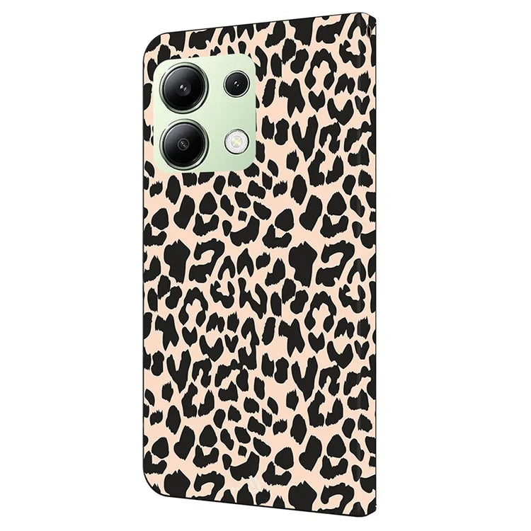 For Xiaomi Redmi Note 13 4G Case Pattern Printed Protective Cover TPU+PU Leather Flip Phone Case