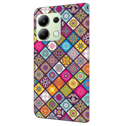 For Xiaomi Redmi Note 13 4G Case Pattern Printed Protective Cover TPU+PU Leather Flip Phone Case