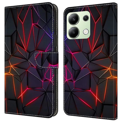 For Xiaomi Redmi Note 13 4G Case Pattern Printed Protective Cover TPU+PU Leather Flip Phone Case