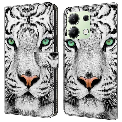 For Xiaomi Redmi Note 13 4G Case Pattern Printed Protective Cover TPU+PU Leather Flip Phone Case