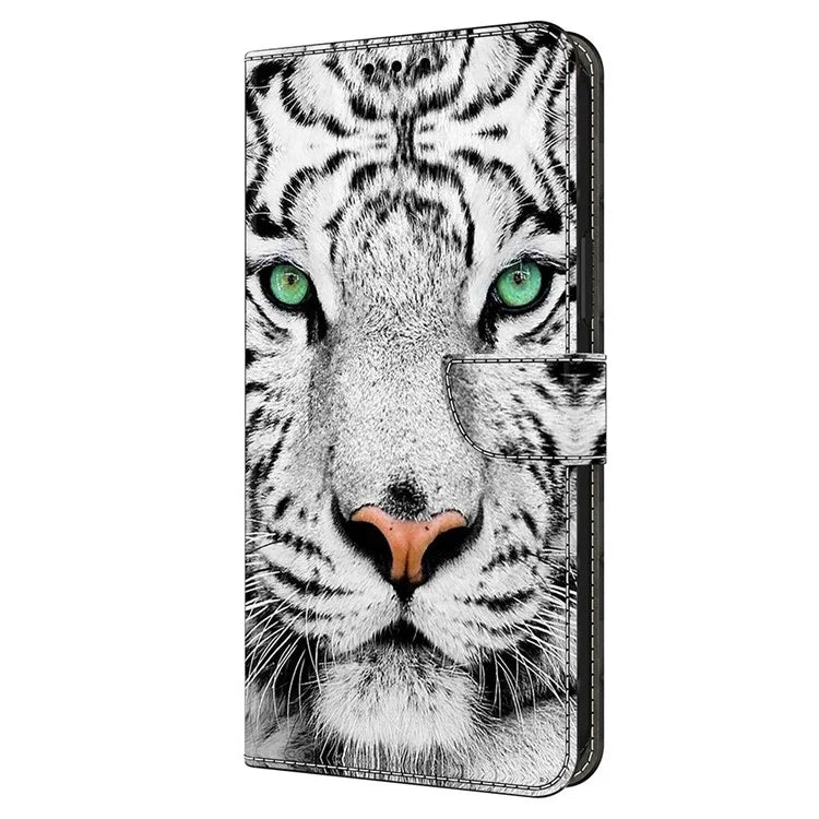 For Xiaomi Redmi Note 13 4G Case Pattern Printed Protective Cover TPU+PU Leather Flip Phone Case