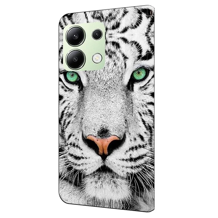 For Xiaomi Redmi Note 13 4G Case Pattern Printed Protective Cover TPU+PU Leather Flip Phone Case