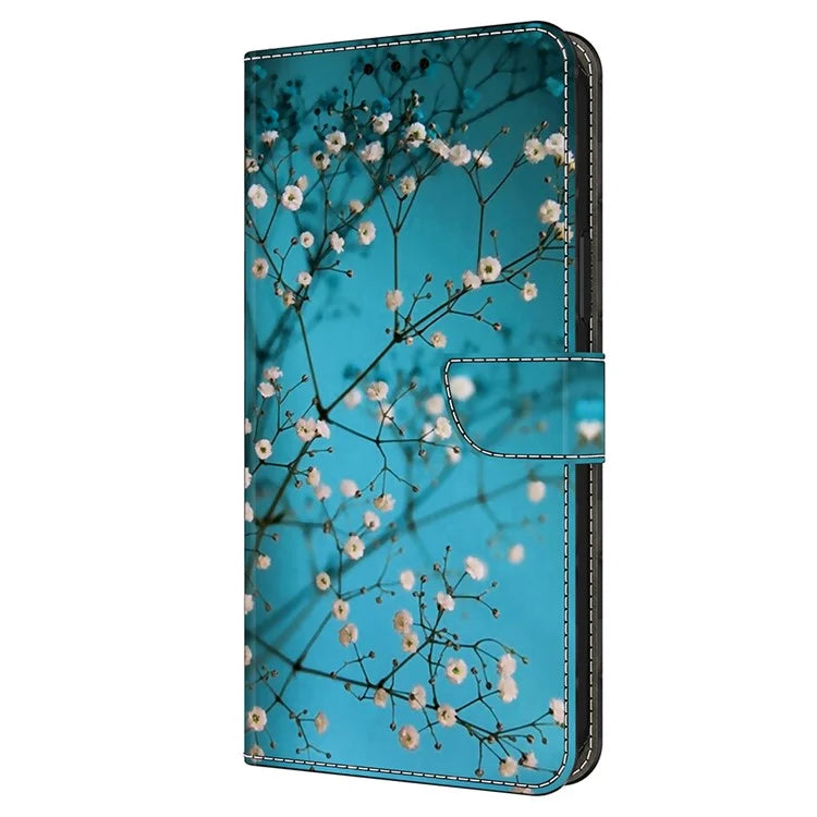 For Xiaomi Redmi Note 13 4G Case Pattern Printed Protective Cover TPU+PU Leather Flip Phone Case