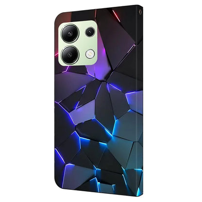 For Xiaomi Redmi Note 13 4G Case Pattern Printed Protective Cover TPU+PU Leather Flip Phone Case