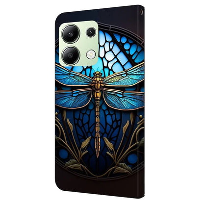 For Xiaomi Redmi Note 13 4G Case Pattern Printed Protective Cover TPU+PU Leather Flip Phone Case