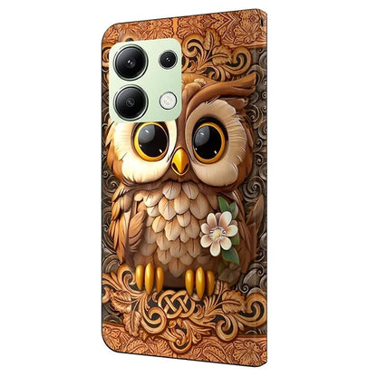 For Xiaomi Redmi Note 13 4G Case Pattern Printed Protective Cover TPU+PU Leather Flip Phone Case