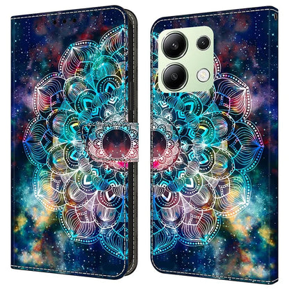For Xiaomi Redmi Note 13 4G Case Pattern Printed Protective Cover TPU+PU Leather Flip Phone Case