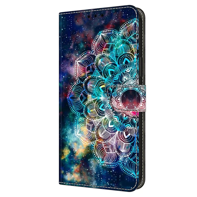 For Xiaomi Redmi Note 13 4G Case Pattern Printed Protective Cover TPU+PU Leather Flip Phone Case