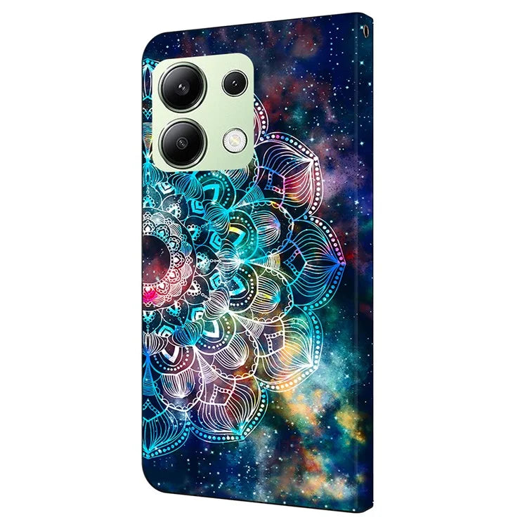 For Xiaomi Redmi Note 13 4G Case Pattern Printed Protective Cover TPU+PU Leather Flip Phone Case