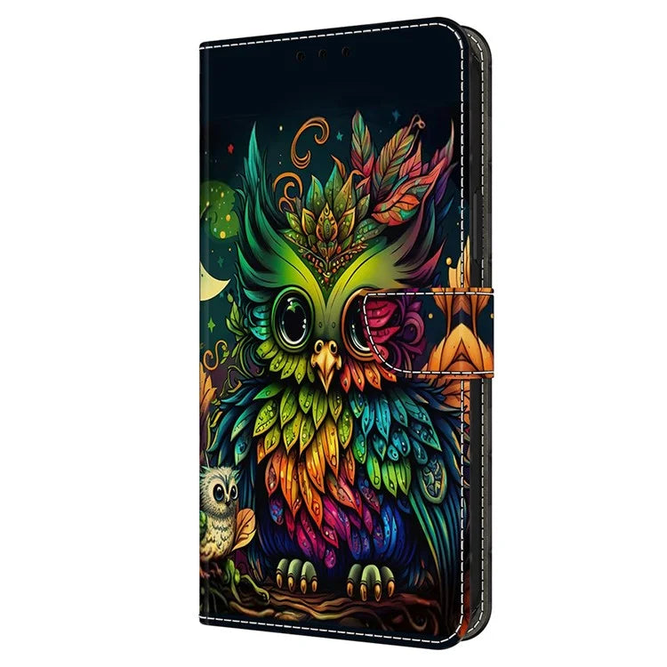 For Xiaomi Redmi Note 13 4G Case Pattern Printed Protective Cover TPU+PU Leather Flip Phone Case
