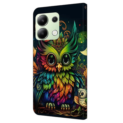 For Xiaomi Redmi Note 13 4G Case Pattern Printed Protective Cover TPU+PU Leather Flip Phone Case