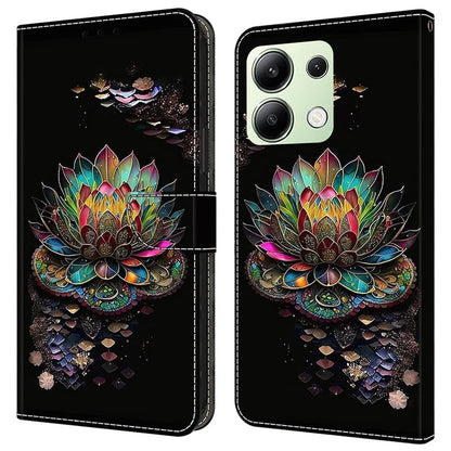For Xiaomi Redmi Note 13 4G Case Pattern Printed Protective Cover TPU+PU Leather Flip Phone Case