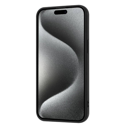 For iPhone 16 Pro Case Drawing Type Card Slots Litchi Texture Leather Back Cover with Ring Kickstand