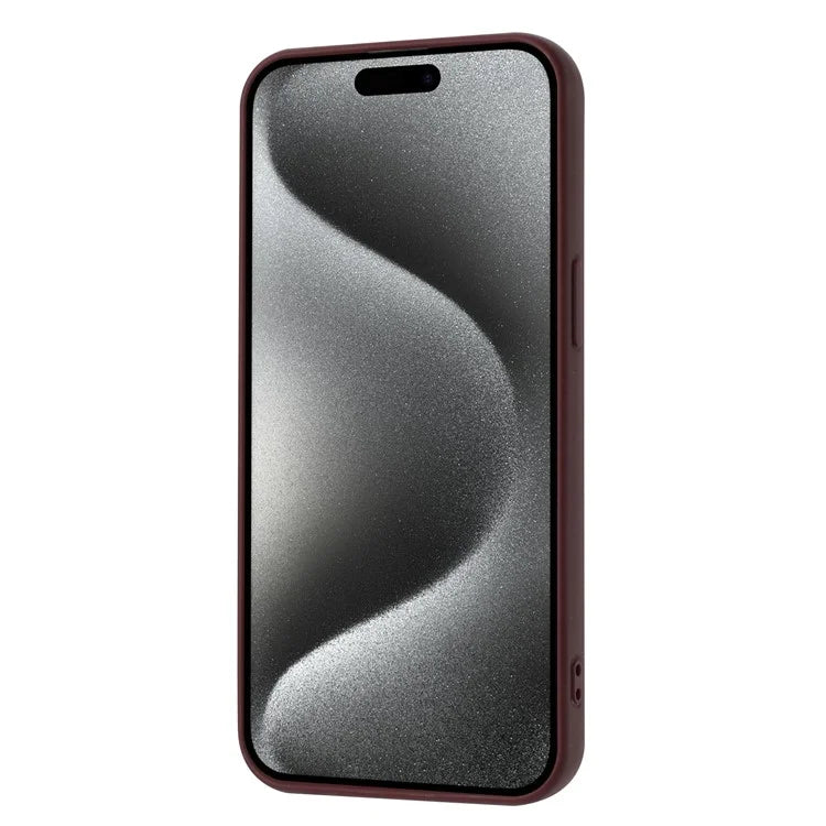 For iPhone 16 Pro Case Drawing Type Card Slots Litchi Texture Leather Back Cover with Ring Kickstand