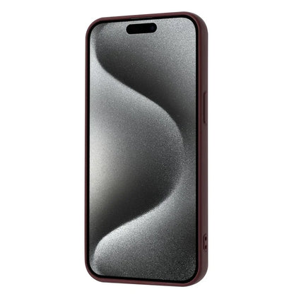 For iPhone 16 Pro Case Drawing Type Card Slots Litchi Texture Leather Back Cover with Ring Kickstand