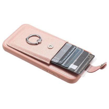 For Samsung Galaxy S23 Case Drawing Type Card Slots Litchi Texture Leather Back Cover with Ring Kickstand