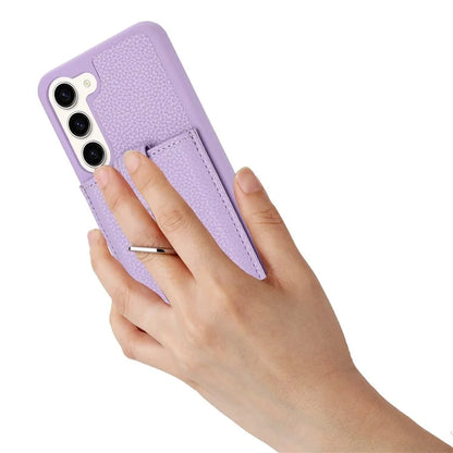 For Samsung Galaxy S23 Case Drawing Type Card Slots Litchi Texture Leather Back Cover with Ring Kickstand