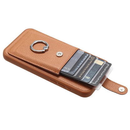 For Samsung Galaxy S23 Case Drawing Type Card Slots Litchi Texture Leather Back Cover with Ring Kickstand