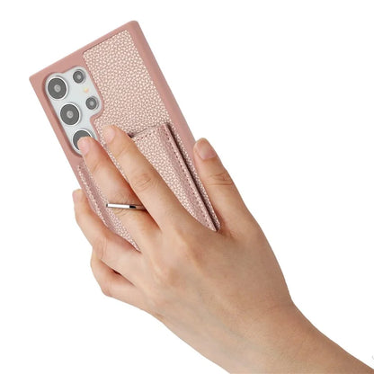 For Samsung Galaxy S24 Ultra Case Drawing Type Card Slots Litchi Texture Leather Back Cover with Ring Kickstand
