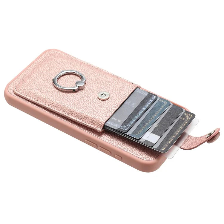 For Samsung Galaxy A35 5G Case Drawing Type Card Slots Litchi Texture Leather Back Cover with Ring Kickstand