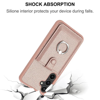 For Samsung Galaxy A55 5G Case Drawing Type Card Slots Litchi Texture Leather Back Cover with Ring Kickstand