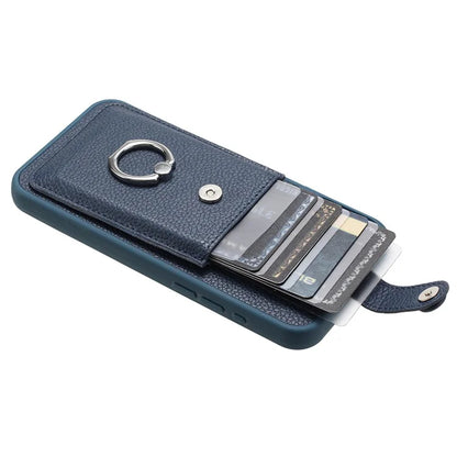 For Samsung Galaxy A55 5G Case Drawing Type Card Slots Litchi Texture Leather Back Cover with Ring Kickstand
