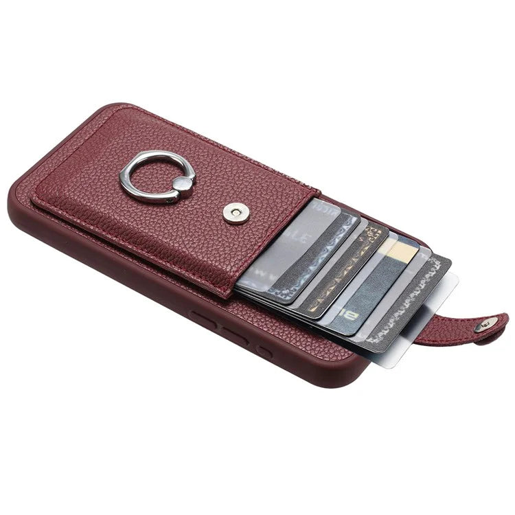 For Samsung Galaxy A55 5G Case Drawing Type Card Slots Litchi Texture Leather Back Cover with Ring Kickstand