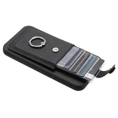 For Samsung Galaxy A55 5G Case Drawing Type Card Slots Litchi Texture Leather Back Cover with Ring Kickstand