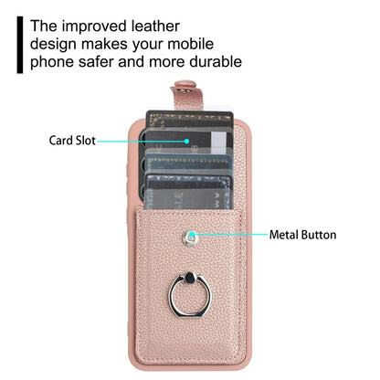 For Samsung Galaxy A55 5G Case Drawing Type Card Slots Litchi Texture Leather Back Cover with Ring Kickstand