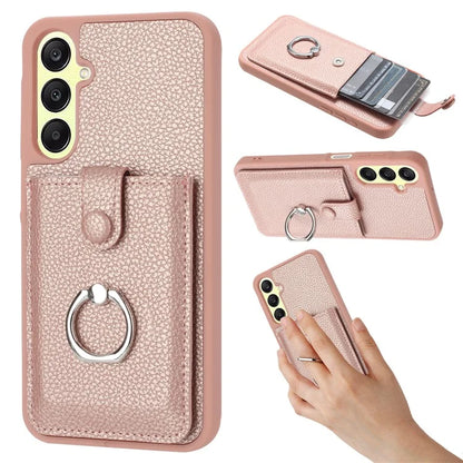 For Samsung Galaxy A25 5G (Global) (161.0 x 76.5 x 8.3mm) Case Drawing Type Card Slots Leather Back Cover with Ring Kickstand
