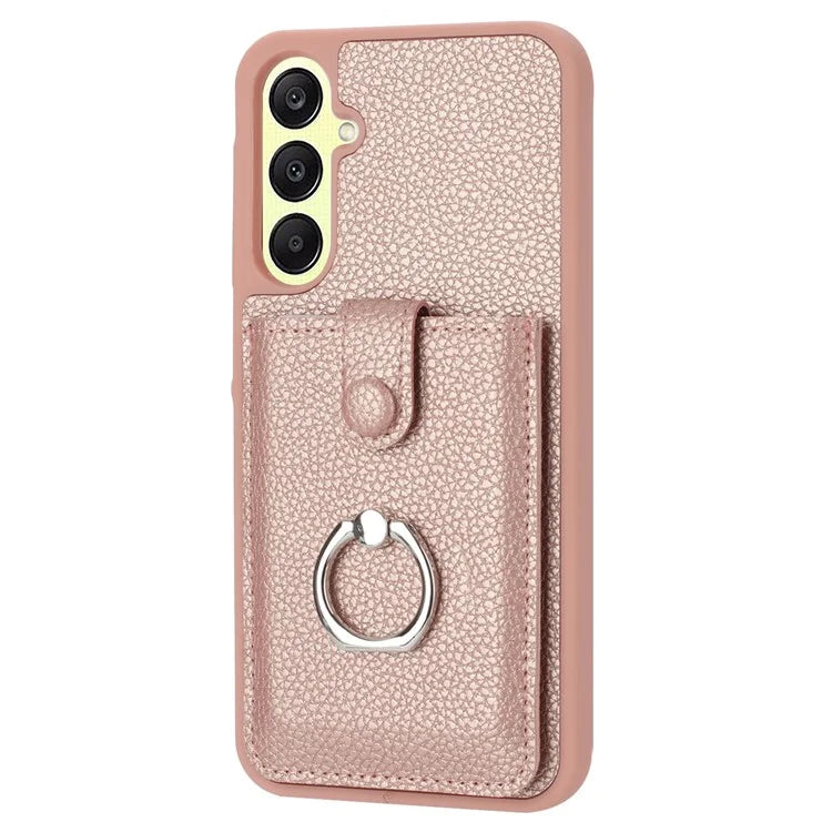 For Samsung Galaxy A25 5G (Global) (161.0 x 76.5 x 8.3mm) Case Drawing Type Card Slots Leather Back Cover with Ring Kickstand