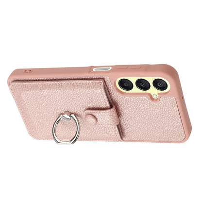 For Samsung Galaxy A25 5G (Global) (161.0 x 76.5 x 8.3mm) Case Drawing Type Card Slots Leather Back Cover with Ring Kickstand