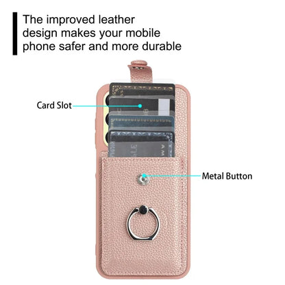 For Samsung Galaxy A25 5G (Global) (161.0 x 76.5 x 8.3mm) Case Drawing Type Card Slots Leather Back Cover with Ring Kickstand
