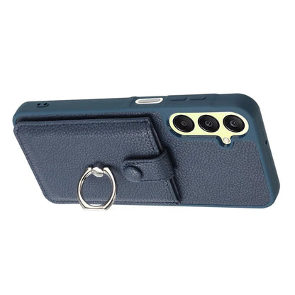 For Samsung Galaxy A25 5G (Global) (161.0 x 76.5 x 8.3mm) Case Drawing Type Card Slots Leather Back Cover with Ring Kickstand