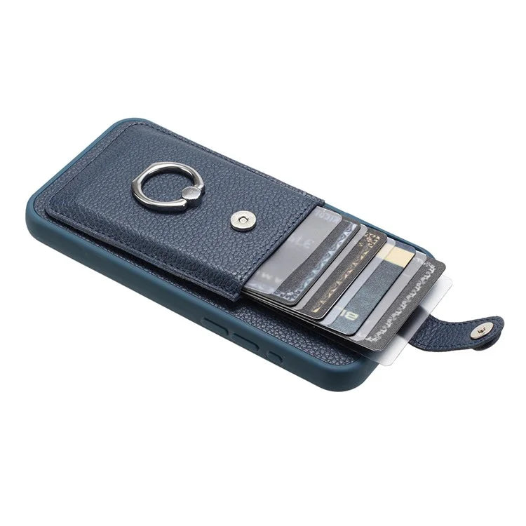 For Samsung Galaxy A25 5G (Global) (161.0 x 76.5 x 8.3mm) Case Drawing Type Card Slots Leather Back Cover with Ring Kickstand