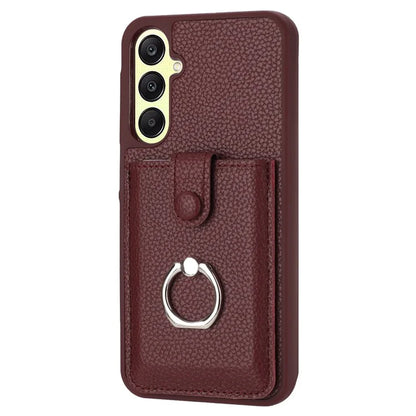 For Samsung Galaxy A25 5G (Global) (161.0 x 76.5 x 8.3mm) Case Drawing Type Card Slots Leather Back Cover with Ring Kickstand