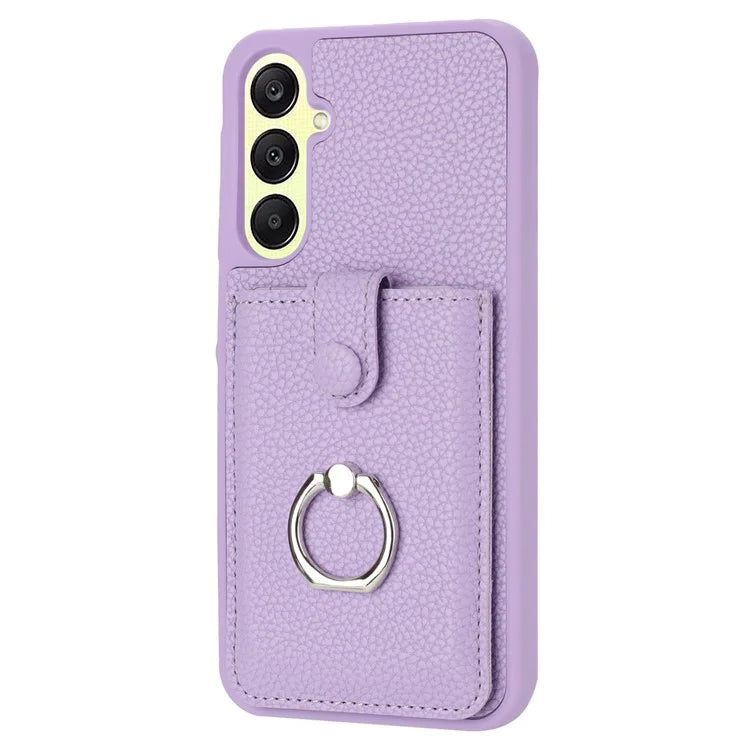 For Samsung Galaxy A25 5G (Global) (161.0 x 76.5 x 8.3mm) Case Drawing Type Card Slots Leather Back Cover with Ring Kickstand