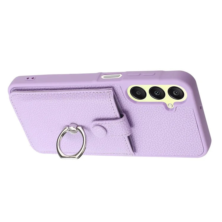 For Samsung Galaxy A25 5G (Global) (161.0 x 76.5 x 8.3mm) Case Drawing Type Card Slots Leather Back Cover with Ring Kickstand