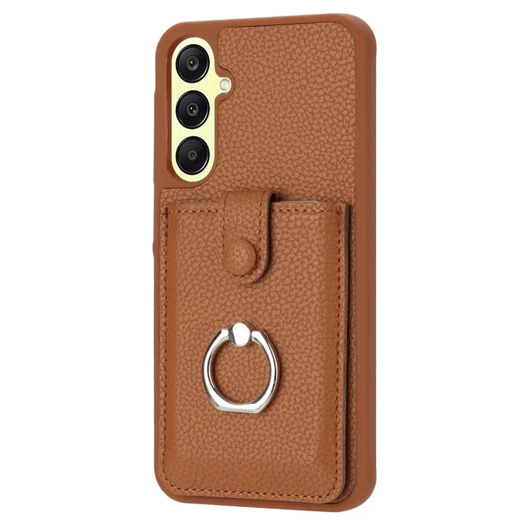 For Samsung Galaxy A25 5G (Global) (161.0 x 76.5 x 8.3mm) Case Drawing Type Card Slots Leather Back Cover with Ring Kickstand