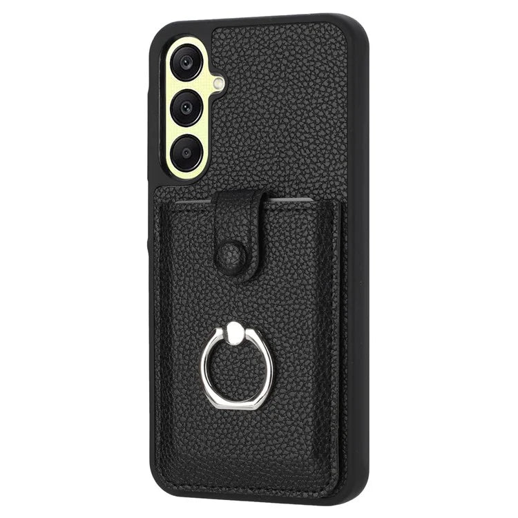For Samsung Galaxy A25 5G (Global) (161.0 x 76.5 x 8.3mm) Case Drawing Type Card Slots Leather Back Cover with Ring Kickstand