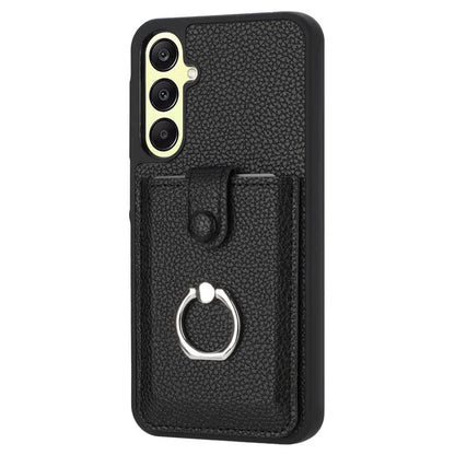 For Samsung Galaxy A25 5G (Global) (161.0 x 76.5 x 8.3mm) Case Drawing Type Card Slots Leather Back Cover with Ring Kickstand