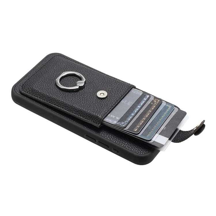 For Samsung Galaxy A25 5G (Global) (161.0 x 76.5 x 8.3mm) Case Drawing Type Card Slots Leather Back Cover with Ring Kickstand