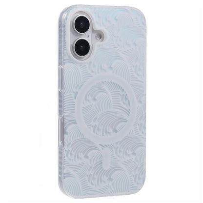 For iPhone 16 Plus Case Compatible with MagSafe Sea Waves IMD TPU+Acrylic Phone Cover