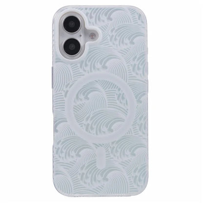 For iPhone 16 Plus Case Compatible with MagSafe Sea Waves IMD TPU+Acrylic Phone Cover