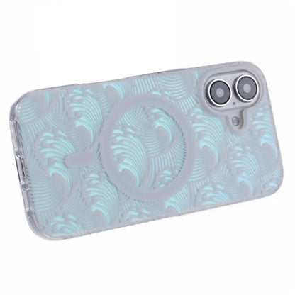 For iPhone 16 Plus Case Compatible with MagSafe Sea Waves IMD TPU+Acrylic Phone Cover