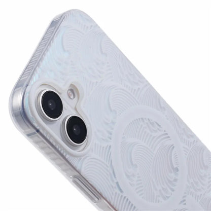 For iPhone 16 Plus Case Compatible with MagSafe Sea Waves IMD TPU+Acrylic Phone Cover