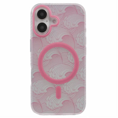 For iPhone 16 Plus Case Compatible with MagSafe Sea Waves IMD TPU+Acrylic Phone Cover