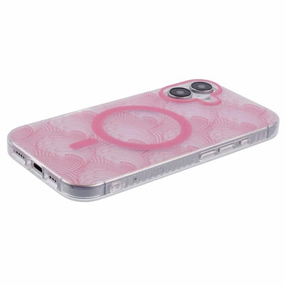 For iPhone 16 Plus Case Compatible with MagSafe Sea Waves IMD TPU+Acrylic Phone Cover